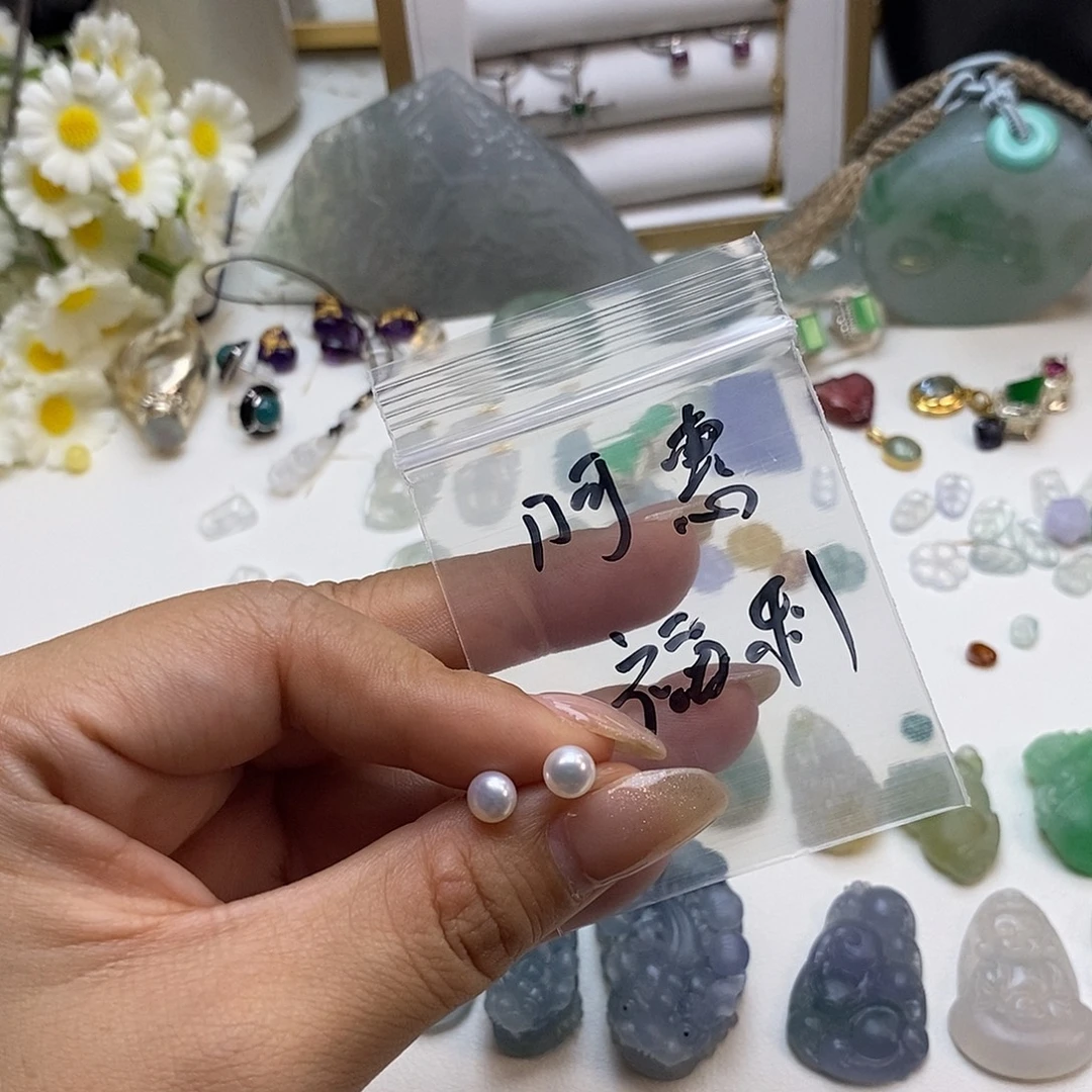 淡水珍珠耳饰银S925镶嵌