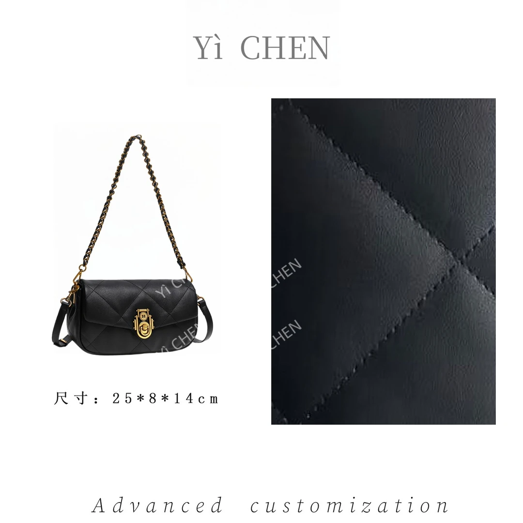 【Yì CHEN】QYX-81665-黑色 简约时尚女士新款轻奢单肩斜跨包