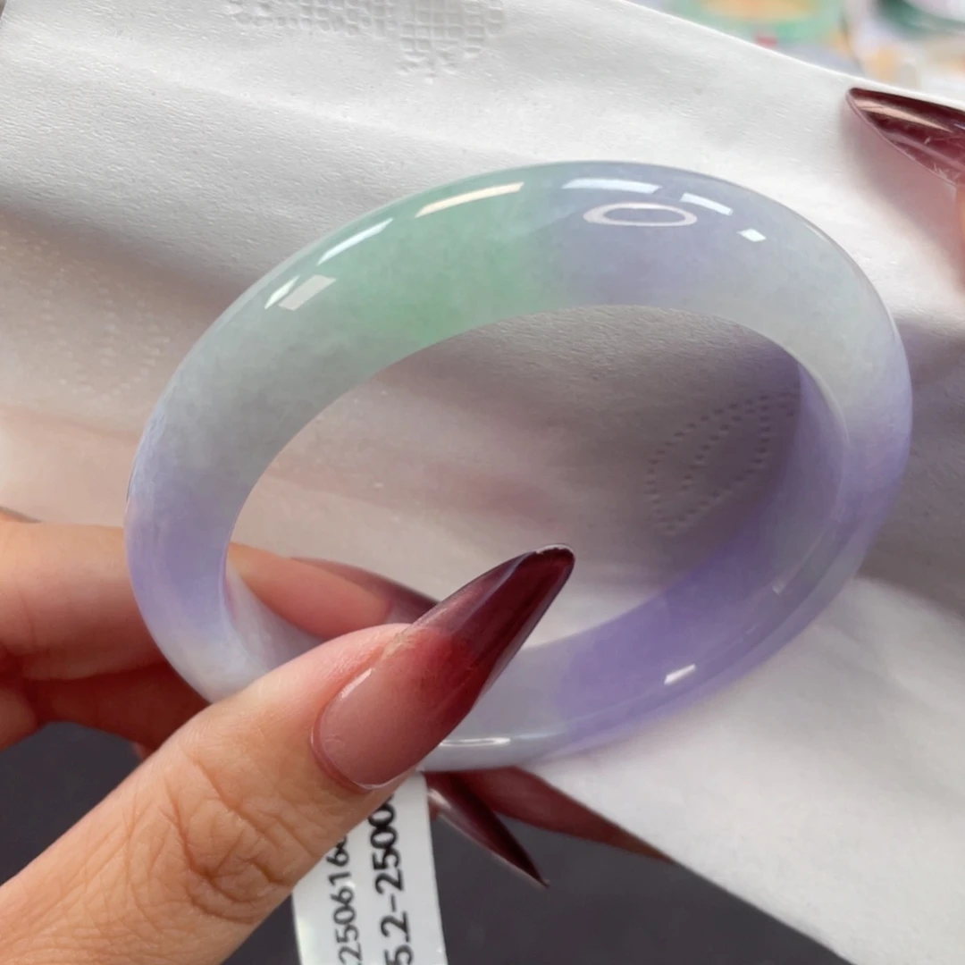 翡翠手镯未镶嵌55.2浓郁春彩紫罗兰14号