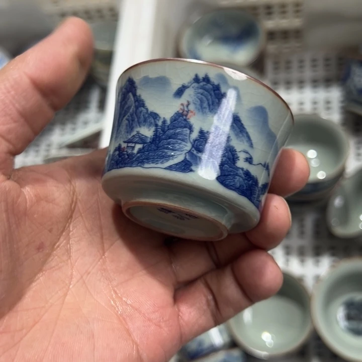 淘泥红山水马蹄客杯发两个
