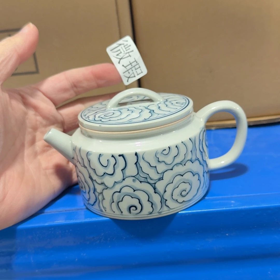 釉下手绘茶具微瑕