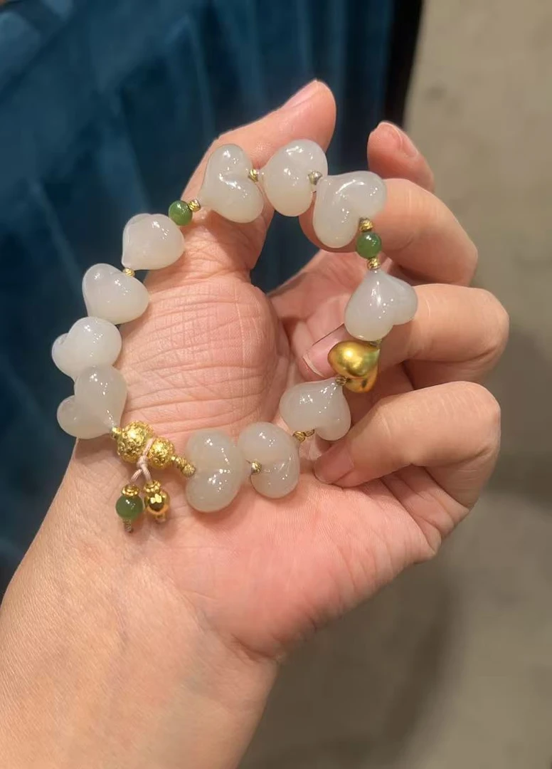 【就在南阳】1002007和田玉藕粉屁桃手串