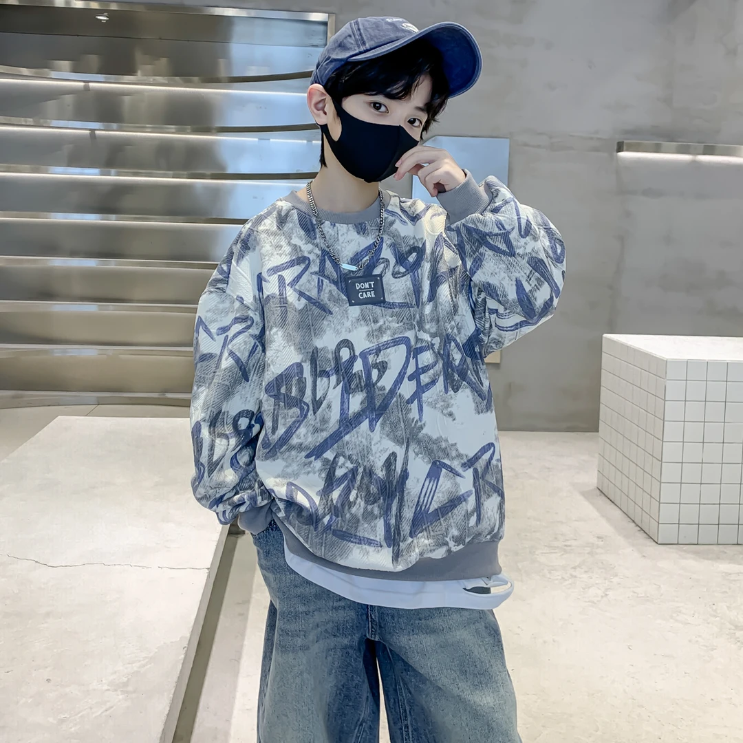 儿童装男童卫衣春秋款2025新款男孩春装酷帅上衣中大童春季长袖潮