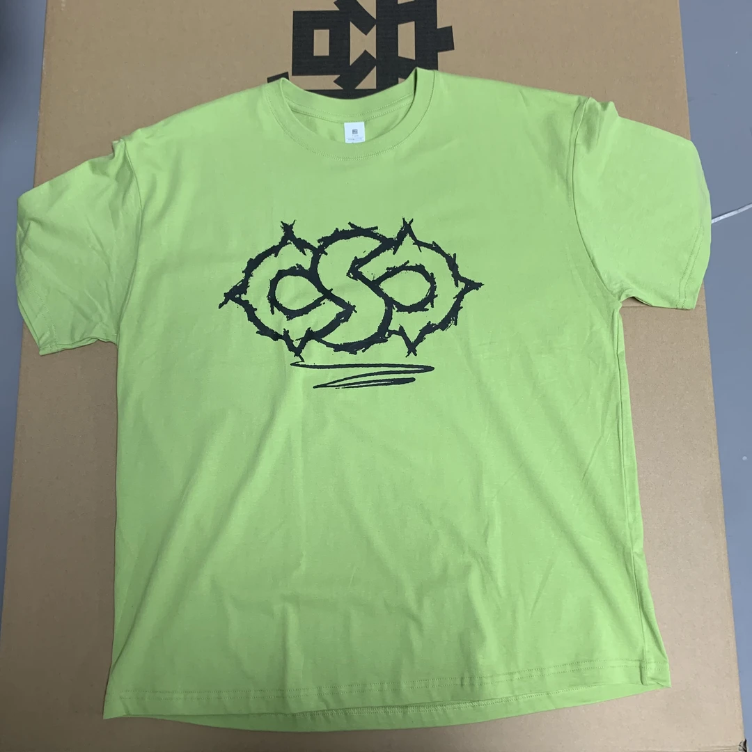 果绿【纯棉短袖】新款时尚印花短袖夏季男女同款纯棉重磅T恤A43