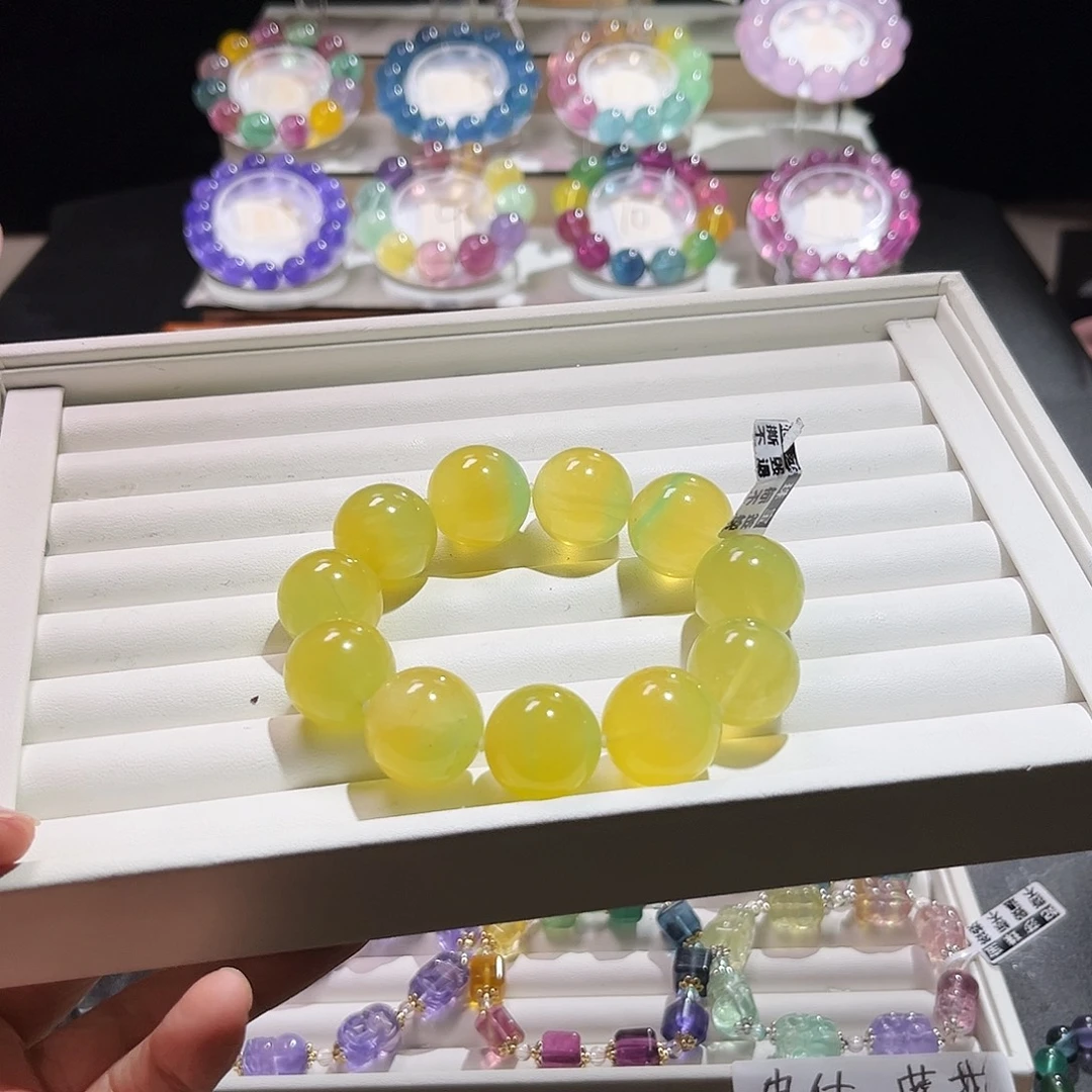 妹***姐萤石手串未镶嵌拍5个66
