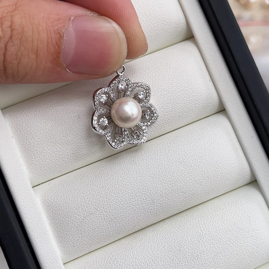 海水珍珠吊坠(不含链)银S925镶嵌