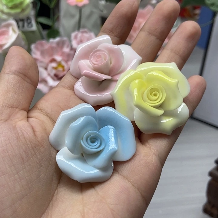 陶瓷手工制作陶瓷花冰箱贴