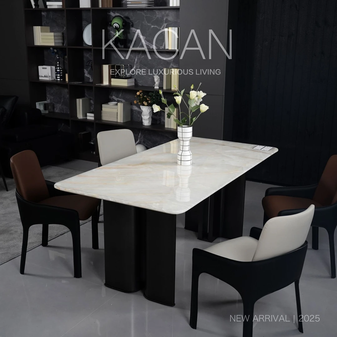 KACAN｜卡璨天然奢石白水晶餐桌家用琥珀之台系列kc-31