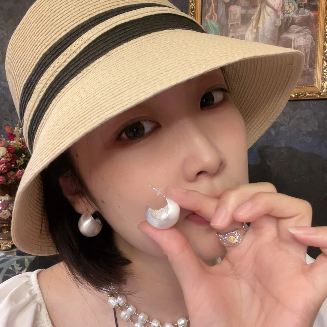 黄铜珐琅925银耳饰