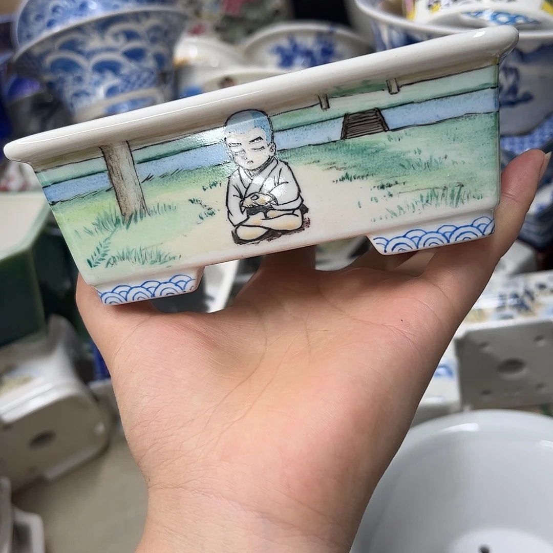 地****紫砂花盆161号手绘