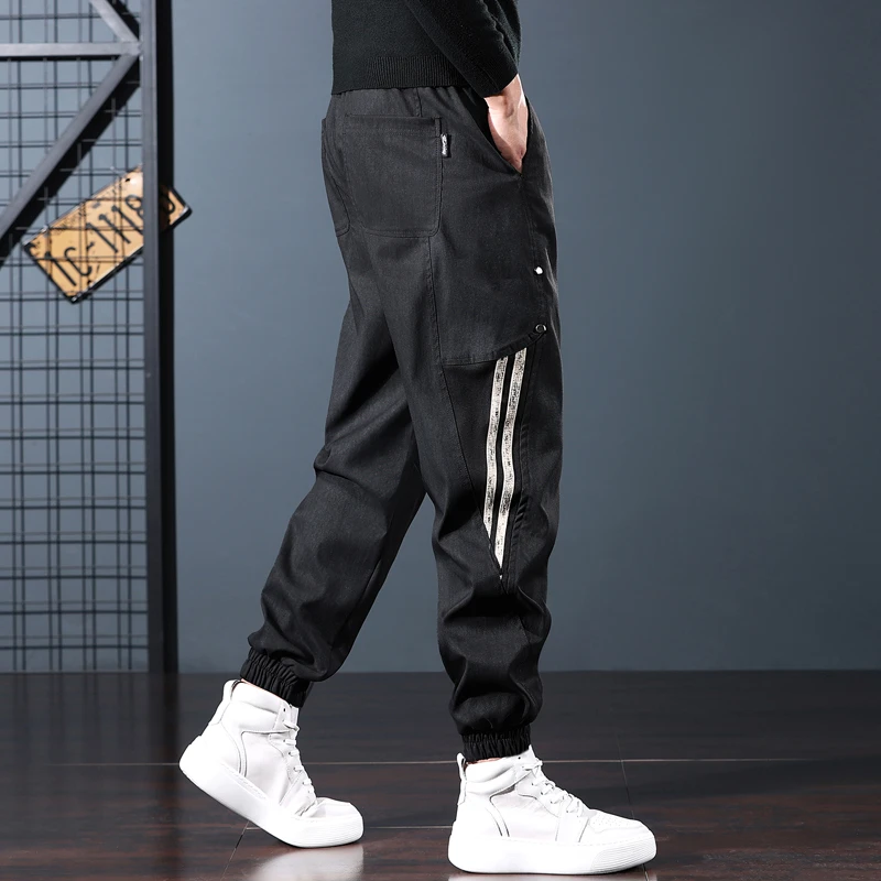 潮牌工装裤子男款爆款2025新款秋季宽松束脚裤轻奢痞帅男装休闲裤