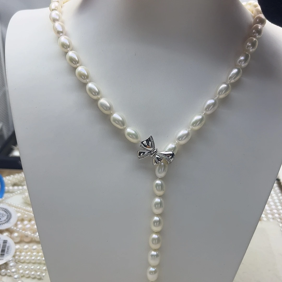 银S925镶嵌淡水珍珠颈饰