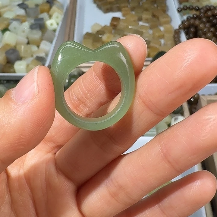 和田玉未镶嵌戒指17.8内径50