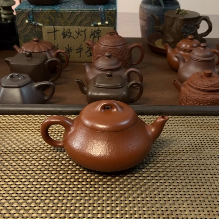 紫砂茶壶汉唐石瓢朱泥全手工