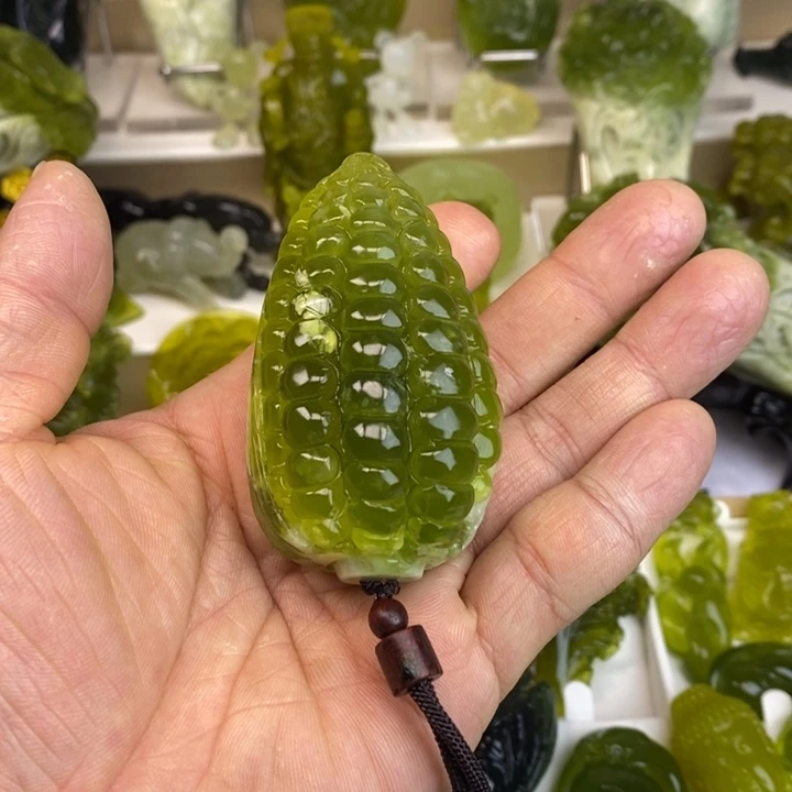 蛇纹石玉手把件未镶嵌你*你