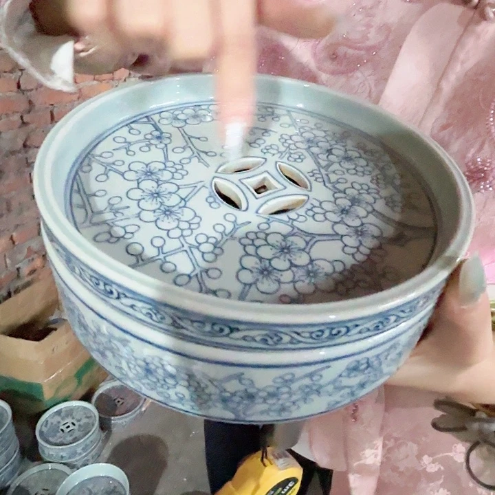 陶其他景德镇高温陶瓷干泡台麻仓土梅花