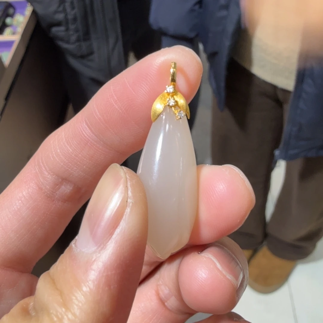 和田玉18K金镶嵌颈饰12淼淼代购不退