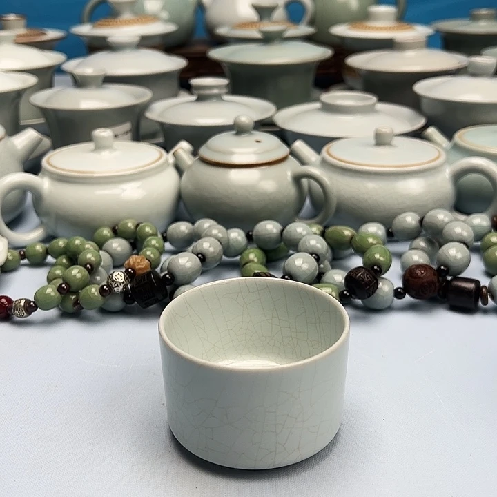 杯微暇月白釉扳指杯原矿原釉原产地