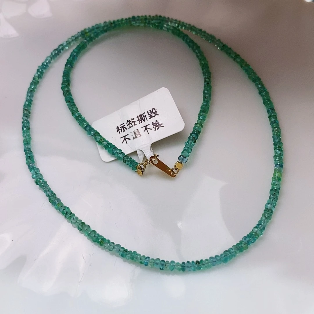 颈饰18K金镶嵌祖母绿特价珠宝展祖母绿项链2.5mm