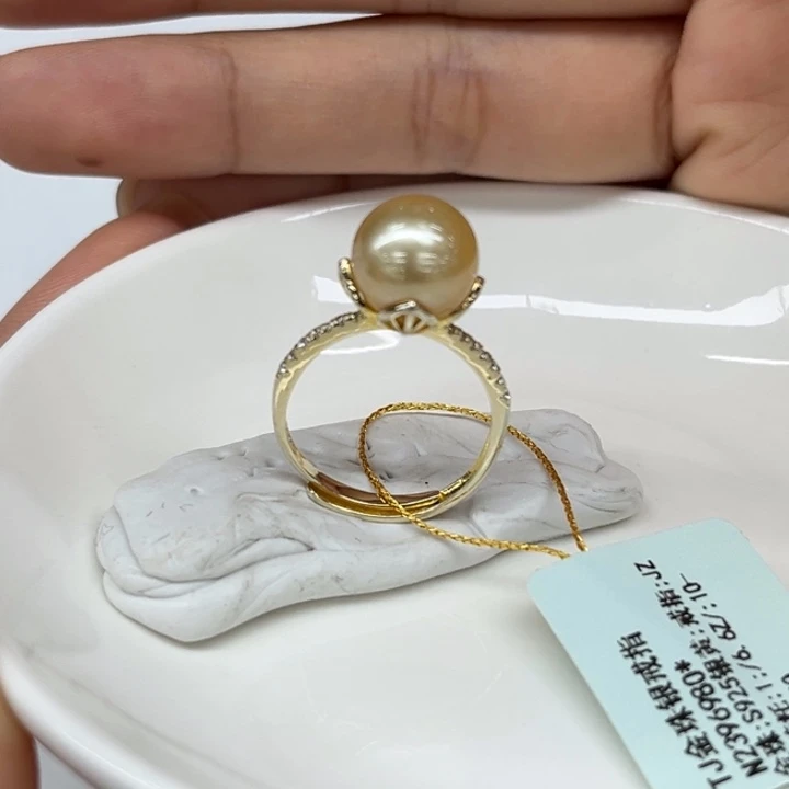银S925镶嵌戒指海水珍珠