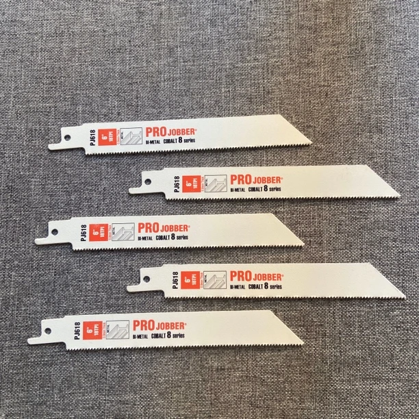 5支含钴双金属6寸18T马刀锯条往复锯条金属专用锯条小齿锯条