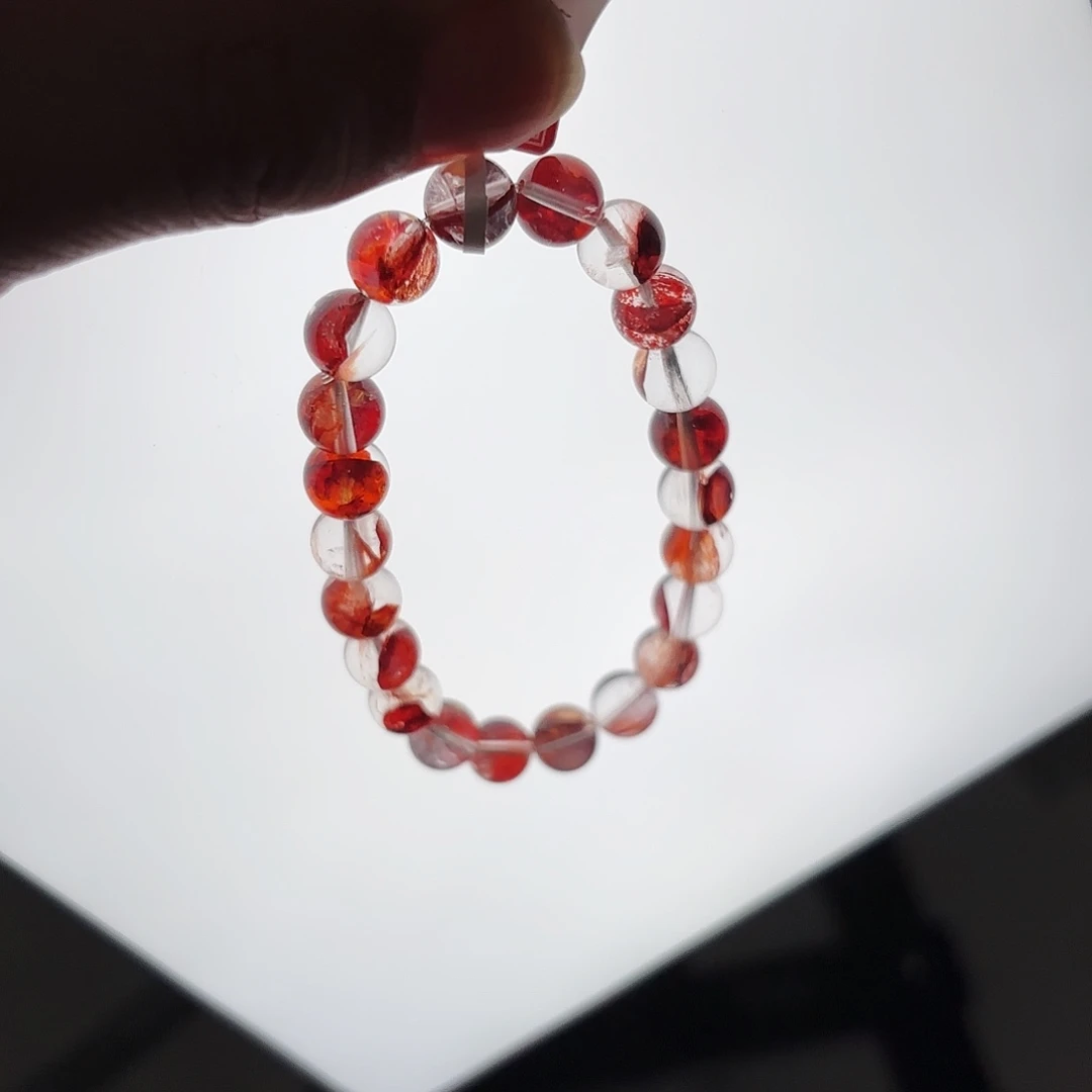 手串未镶嵌水晶红胶花