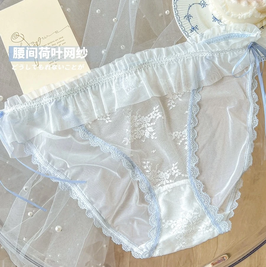 【直播间苦茶子四条装 】蕾丝棉棉甜美少女内裤可爱纯欲舒适百搭