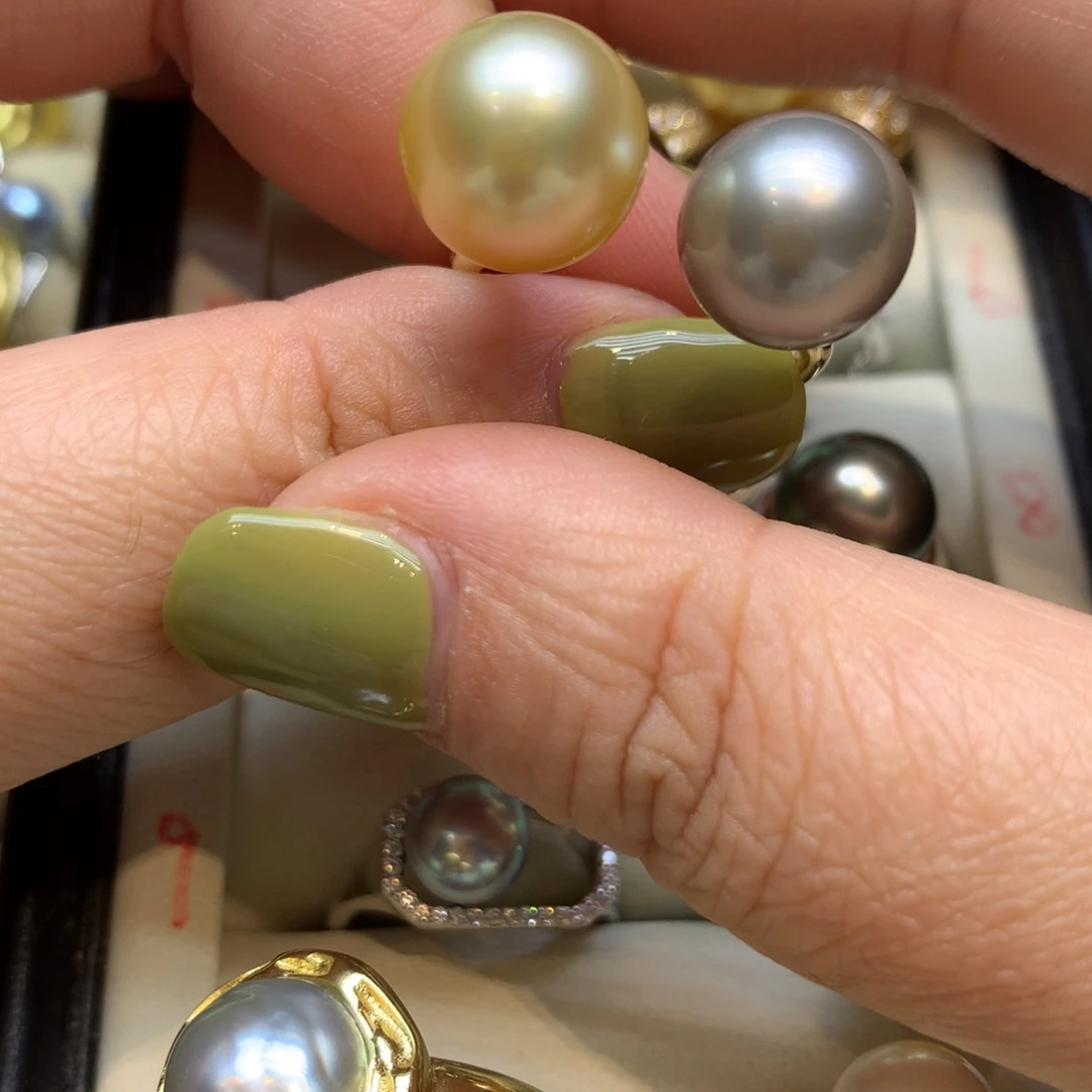 海水珍珠戒指银S925镶嵌