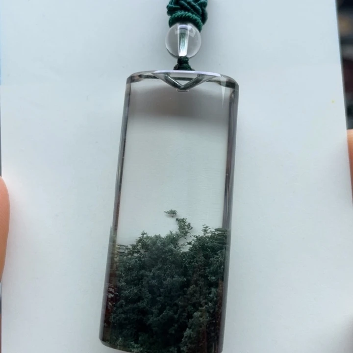 颈饰未镶嵌水晶绿幽灵聚宝盆柱子