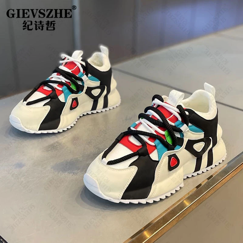 纪诗哲百搭旅游鞋厚底时尚老爹鞋舒适男款秋冬季拼色户外休闲鞋男