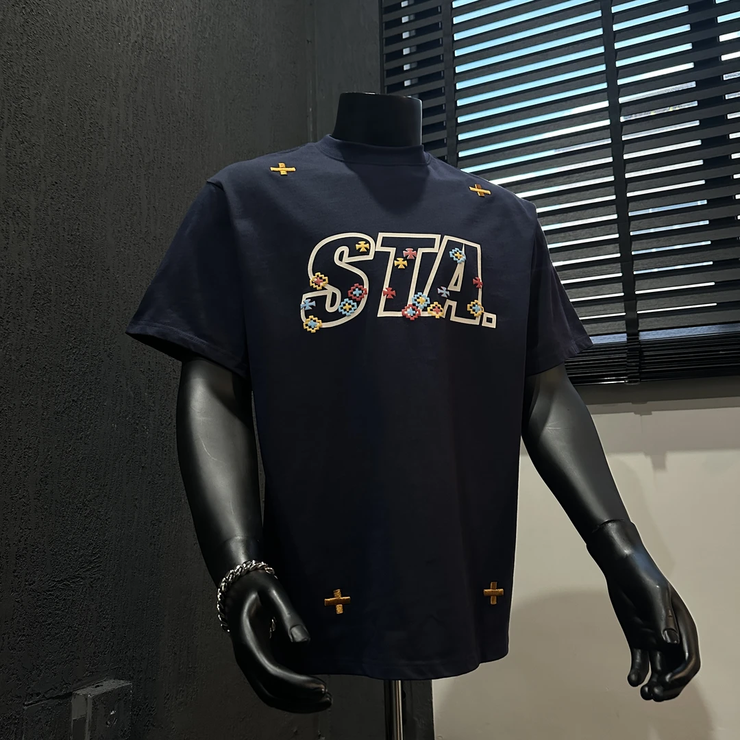 STA国潮280克重磅新款男短袖复古街头纯棉圆领夏季男士t恤短袖