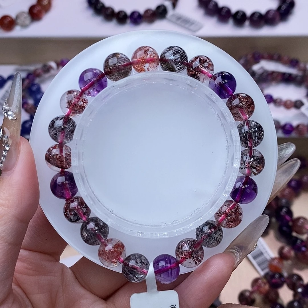 水晶手链未镶嵌黑加仑超七8m+