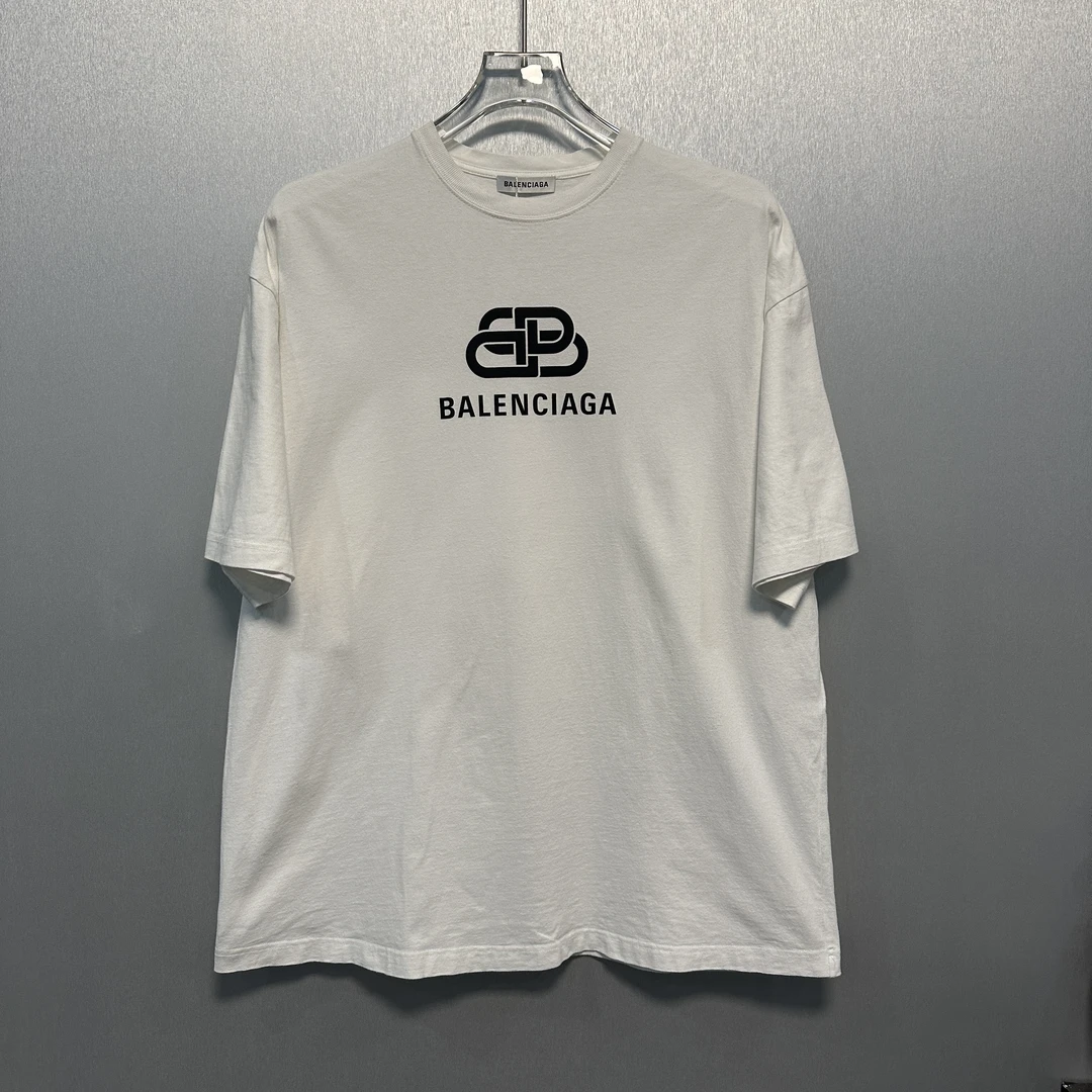 99新 Balenciaga/巴黎世家 锁扣Logo胸前印花字母短袖XS码2512009