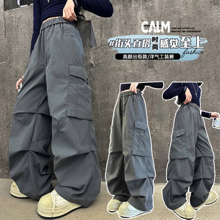 裤子韩版春秋纯色女童中大童