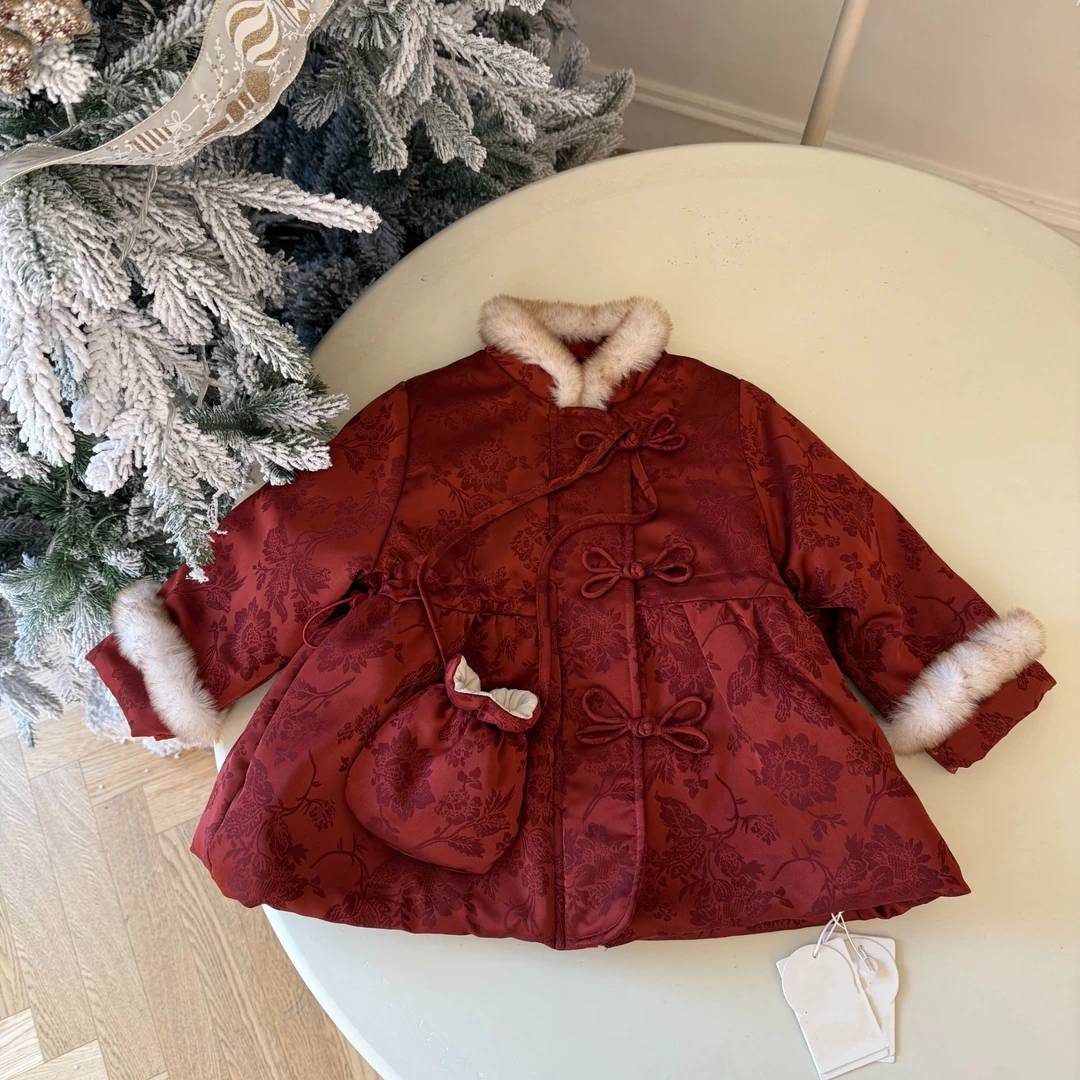 【Rainbow】2024冬款新中式加厚保暖棉衣三个扣-68286