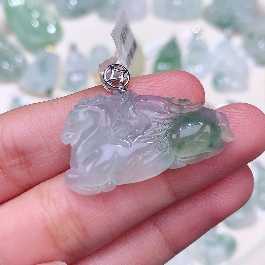 颈饰18K金镶嵌翡翠18.7-35.2-5.1