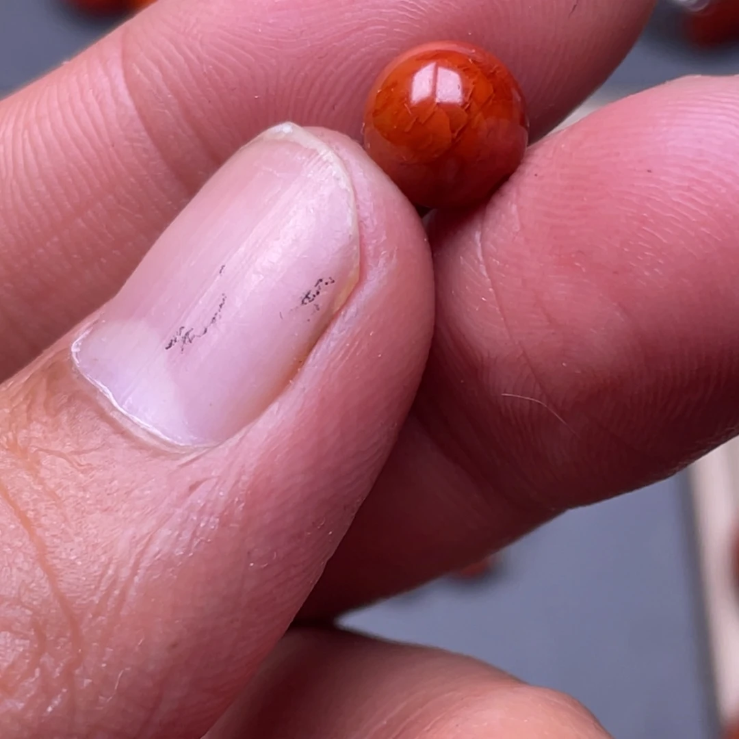 南红玛瑙未镶嵌8MM火焰纹单珠