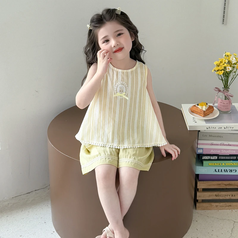 英国MK&DK女童夏装套装2025夏季新款中小童潮牌童装洋气两件套