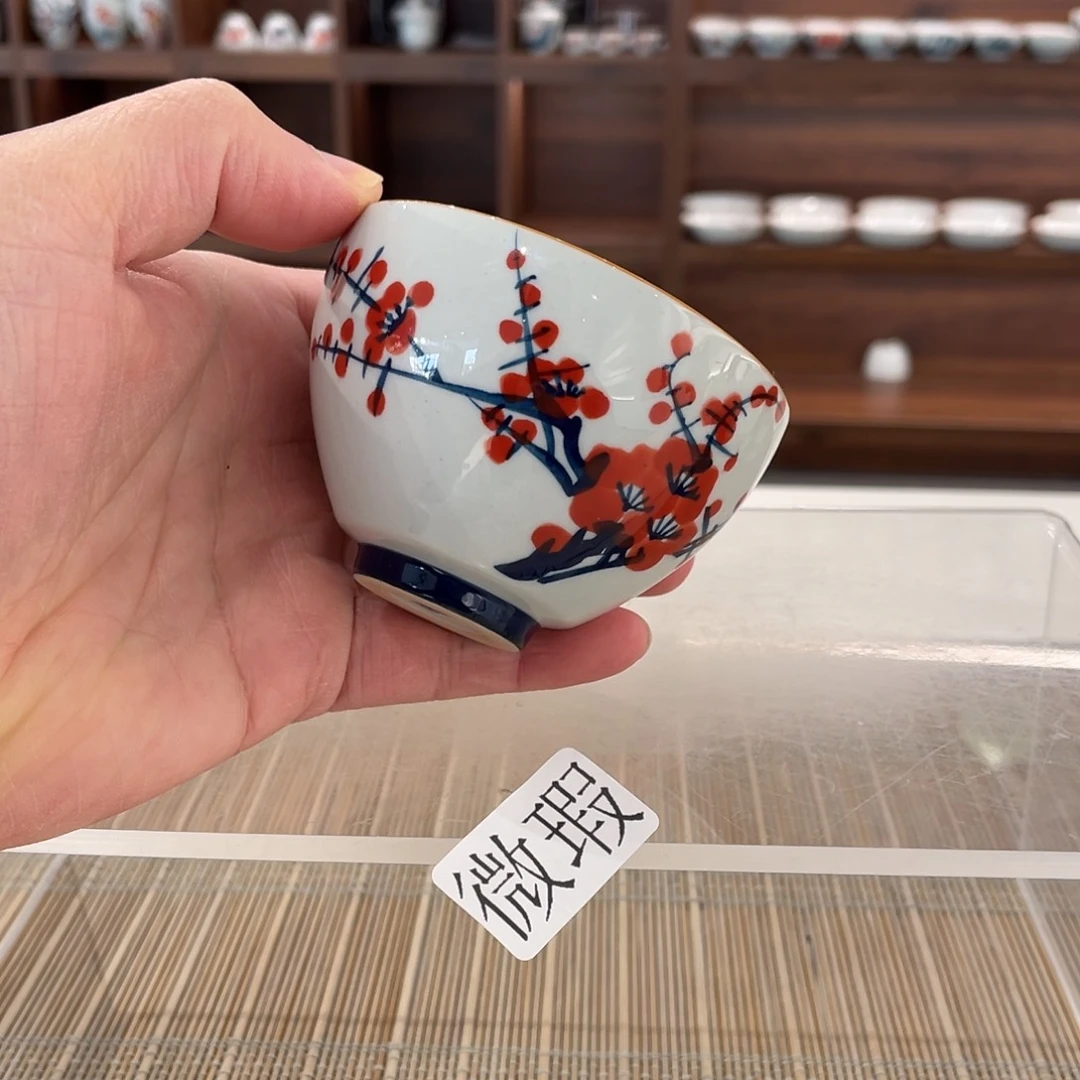 釉下手绘茶具微瑕