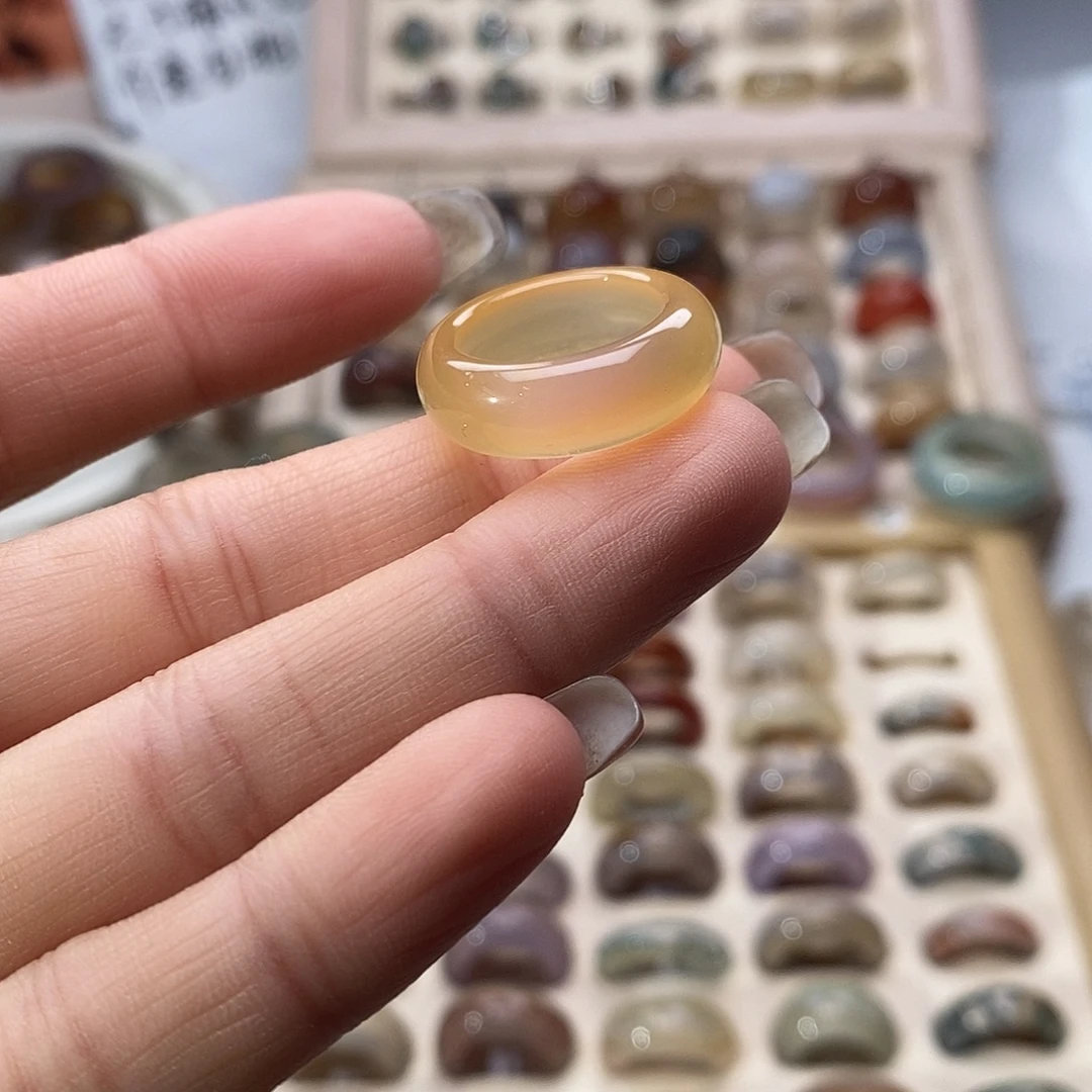 玛瑙/玉髓未镶嵌戒指A 47不退换港9+