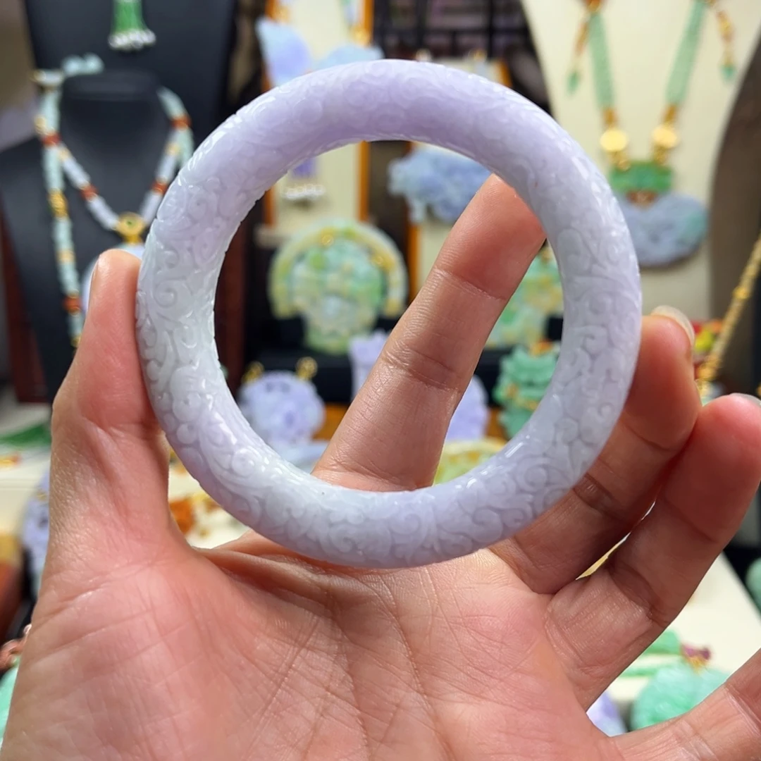 翡翠未镶嵌颈饰天然翡翠手镯55圈口