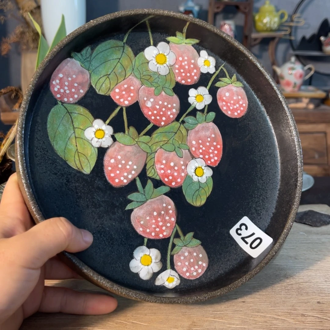 壶素浅陶瓷手工手绘