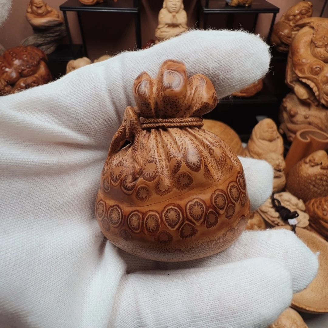 竹老料钱袋子手把玩