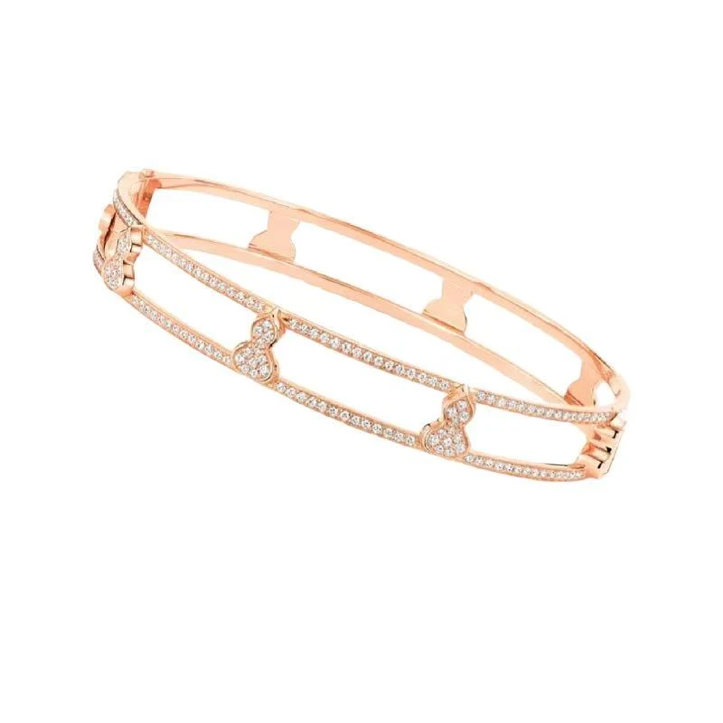 925银合成锆石手镯 【施生生珠宝】S925银双排镂空满钻葫芦手镯