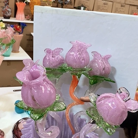 琉璃花瓶高45厘米宽9厘米