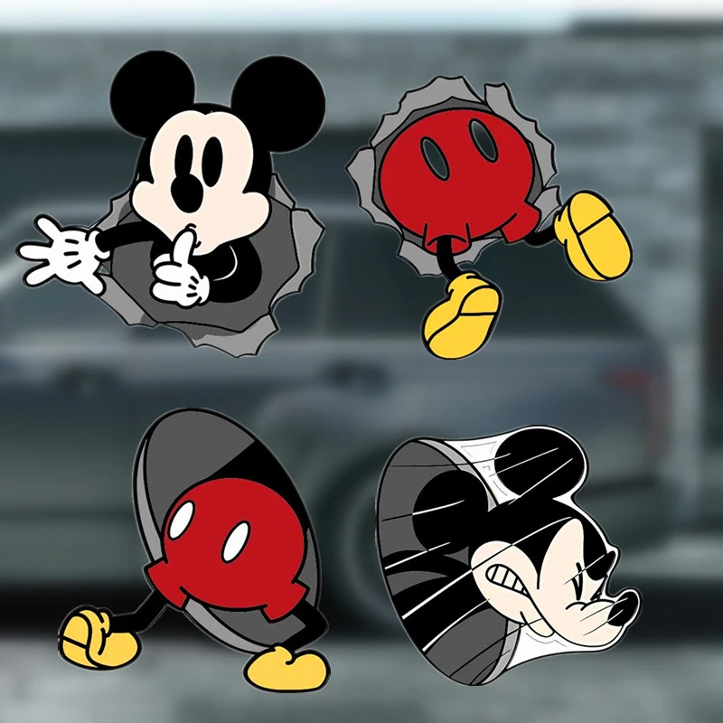 时空米奇汽车贴纸卡通防水车贴车窗后视镜电动车划痕遮挡车门拉花