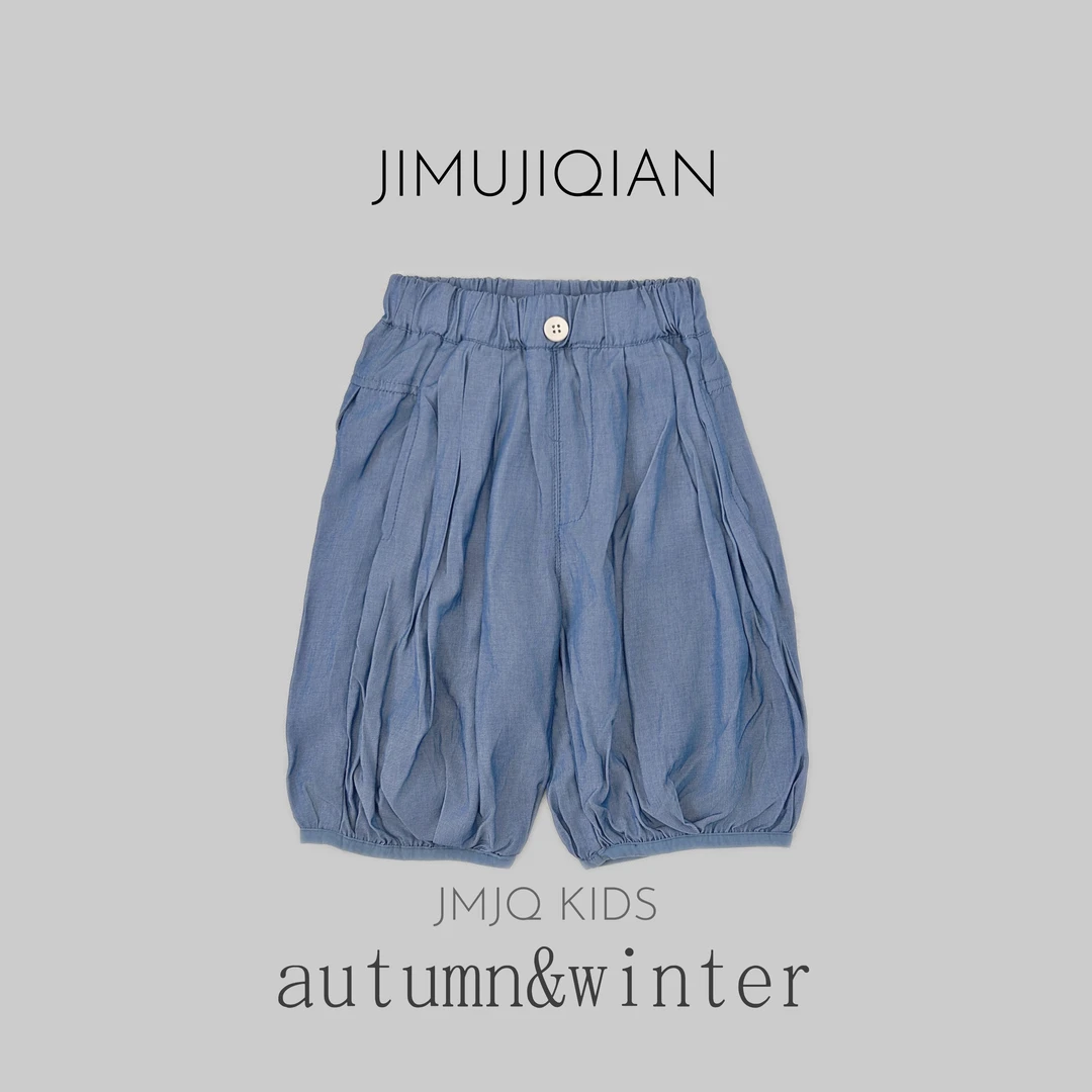 JMJQ夏季中小童韩版百搭薄款过膝清爽七分裤牛仔裤20379