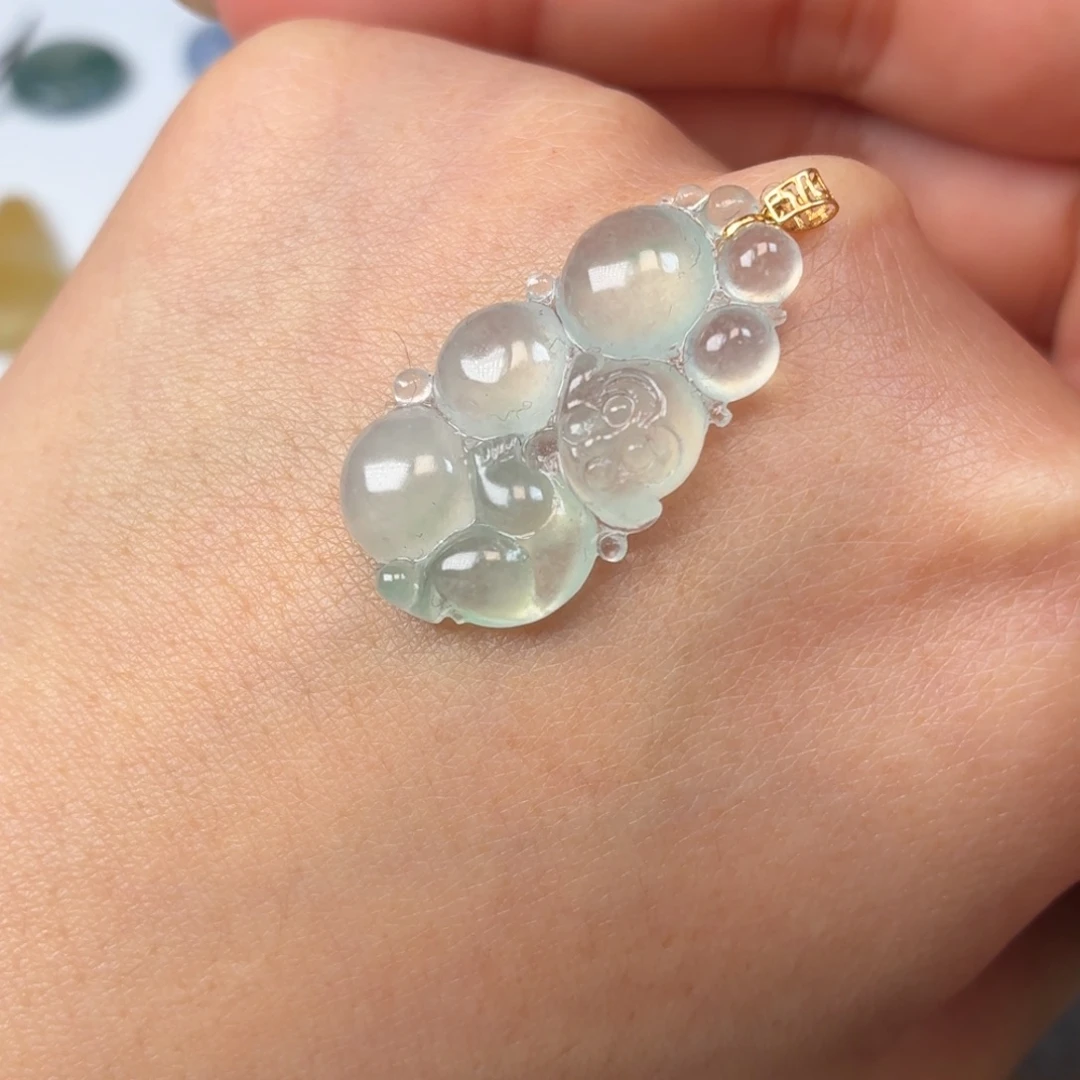 定制翡翠未镶嵌泡泡猴