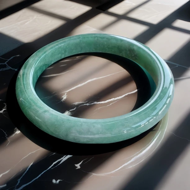 绿色翡翠手镯59圈iqrt缅甸天然灰豆绿玉镯子老坑正圈手镯正品保真