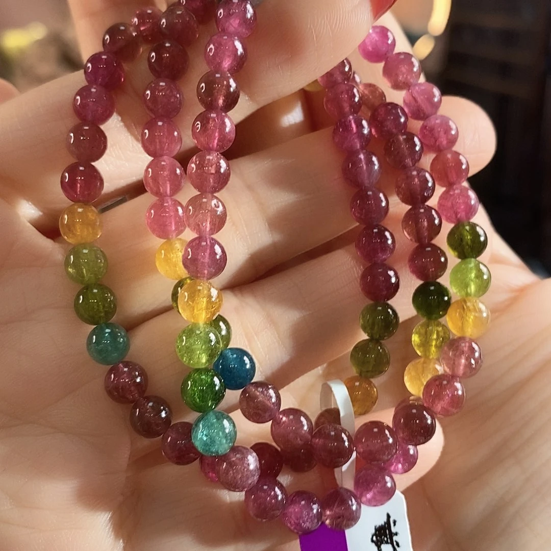 碧玺手链未镶嵌G2642三圈颜色微差